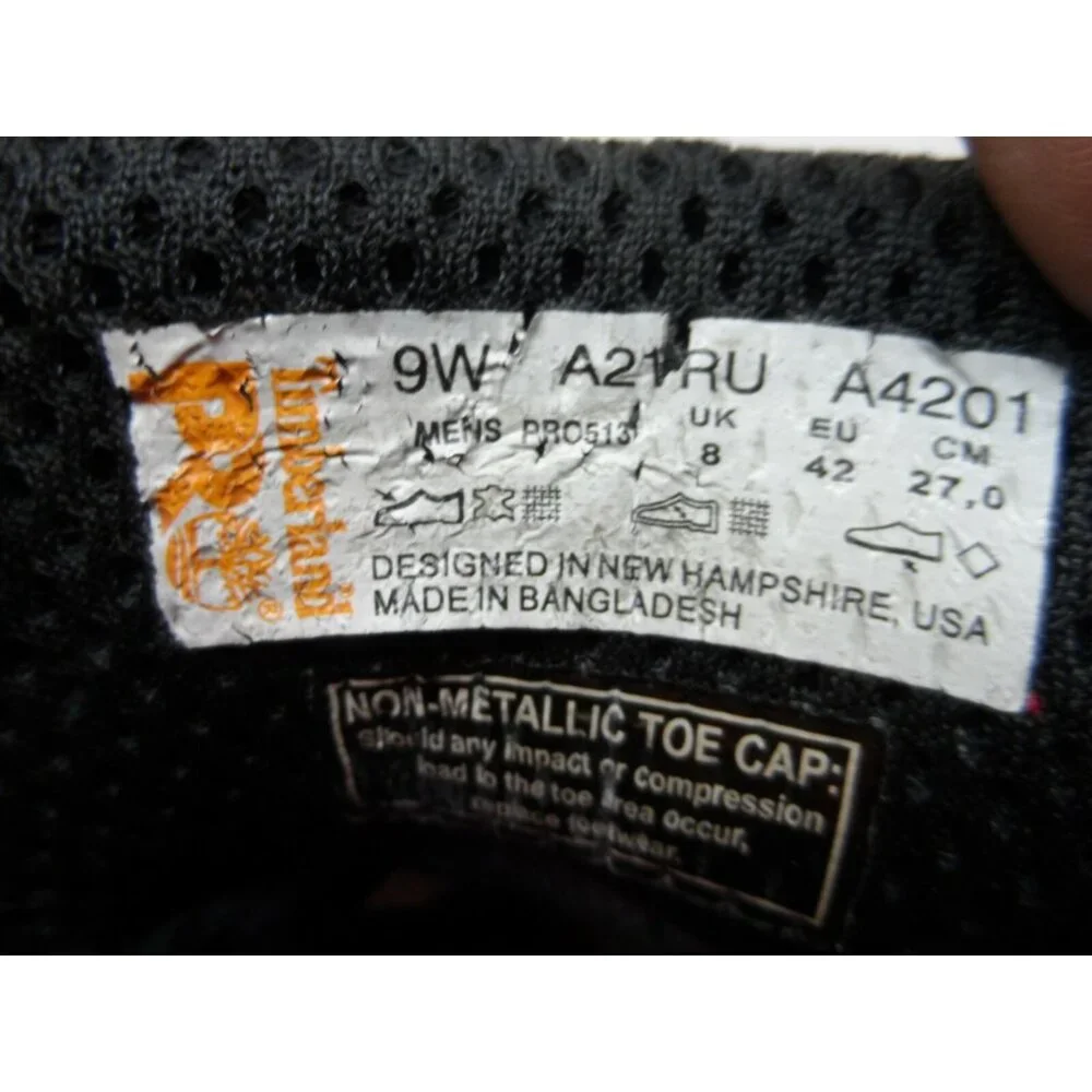 Timberland PRO Men's Mid Reaxion CT Safety Work Boots A21RU Black Size 9W - Picture 10 of 10